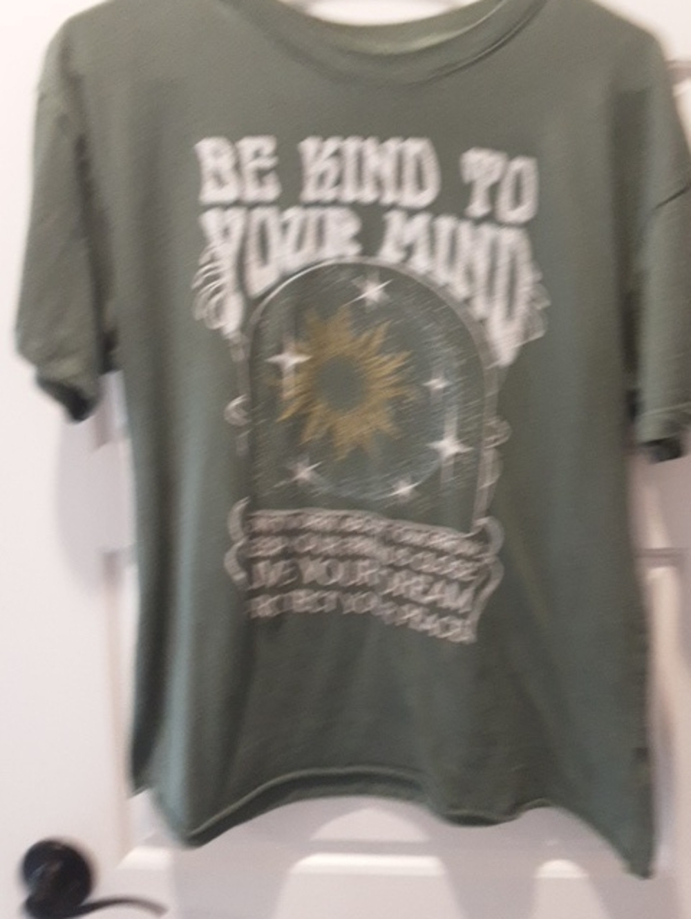 Awake Olive Green 'Be Kind To Your Mind' Graphic Tee